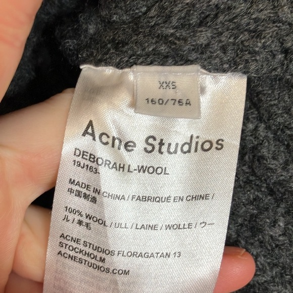 Acne Studios Gray 100% Wool Ribbed Sweater - Picture 4 of 5